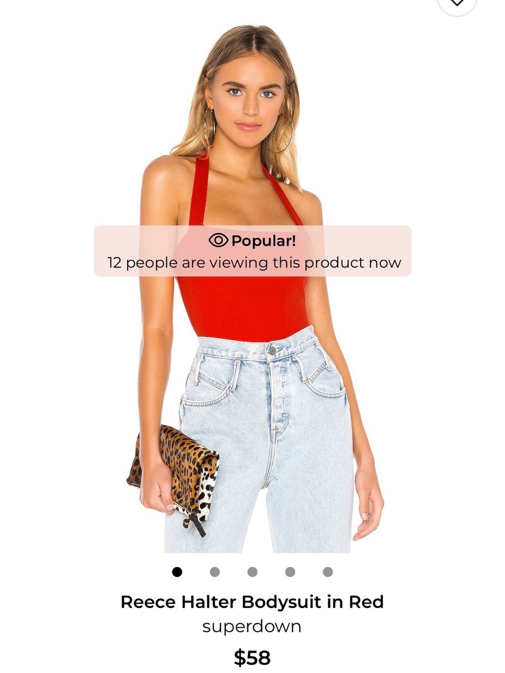 superdown Reece Halter Bodysuit — Bright Red NEVER WORN